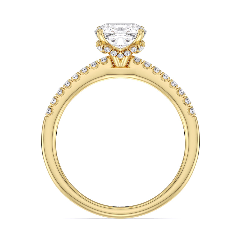 Arc Hidden Halo Engagement Ring
