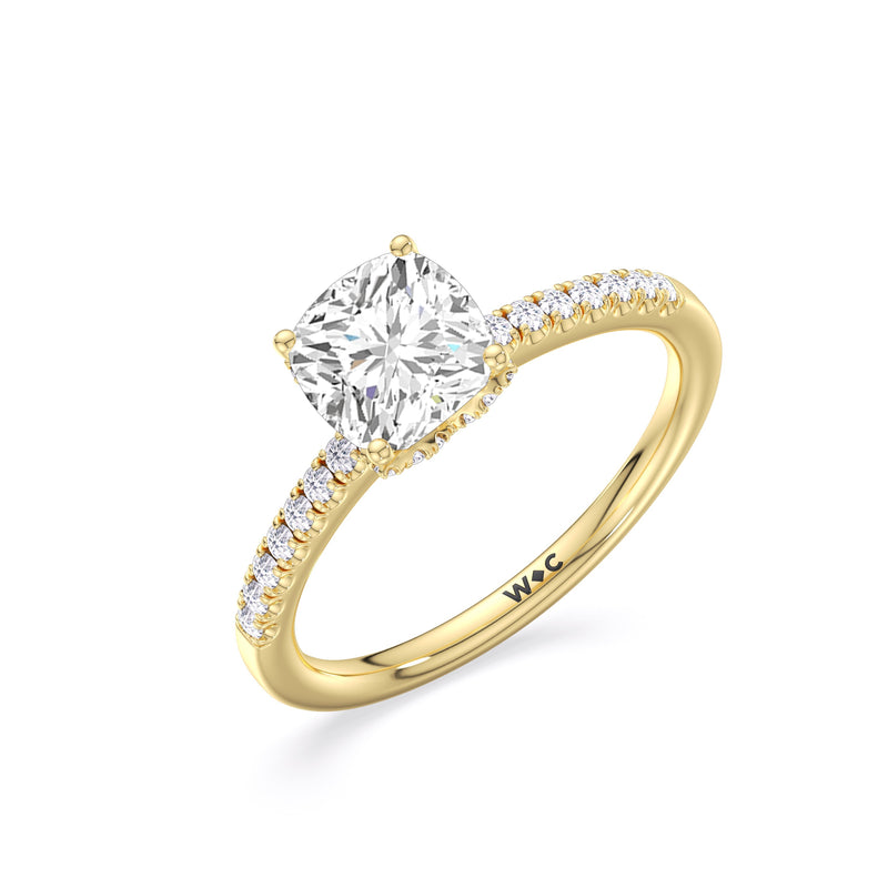 Arc Hidden Halo Engagement Ring