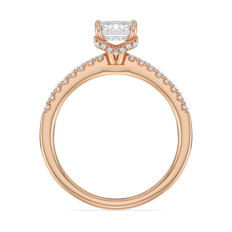 Arc Hidden Halo Engagement Ring