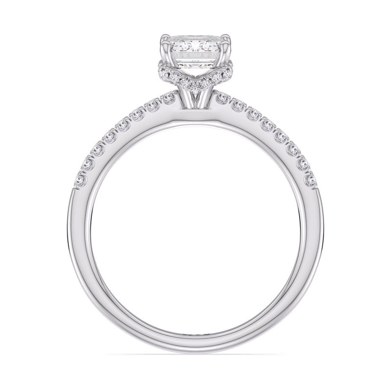 Arc Hidden Halo Engagement Ring