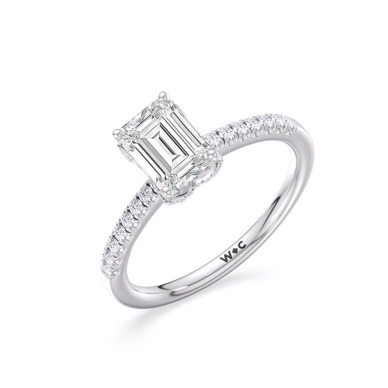 Arc Hidden Halo Engagement Ring