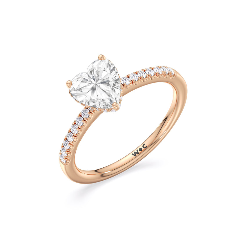 Arc Hidden Halo Engagement Ring