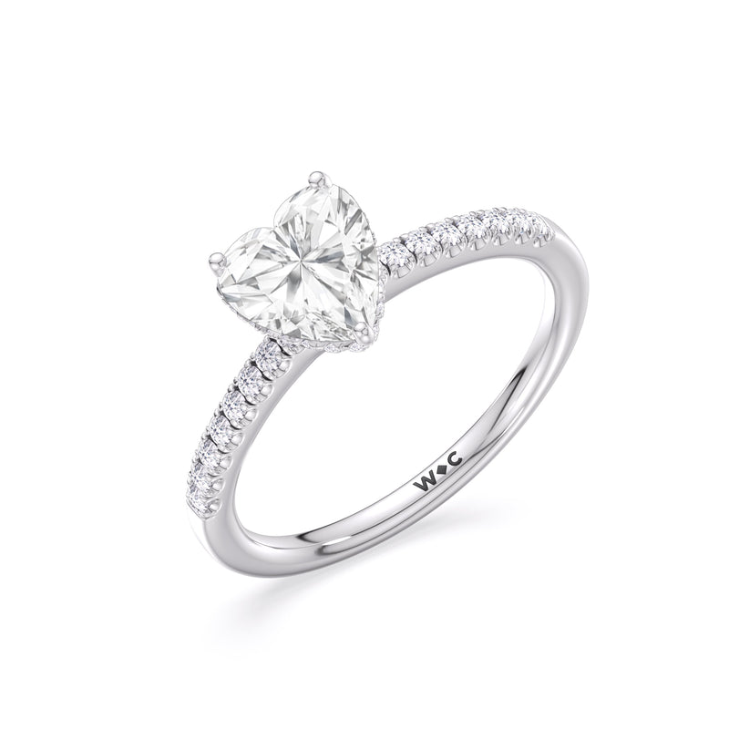 Arc Hidden Halo Engagement Ring