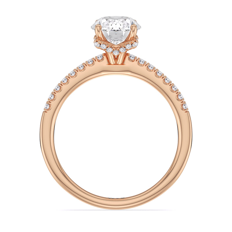 Arc Hidden Halo Engagement Ring