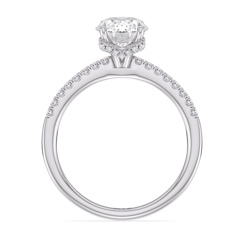 Arc Hidden Halo Engagement Ring