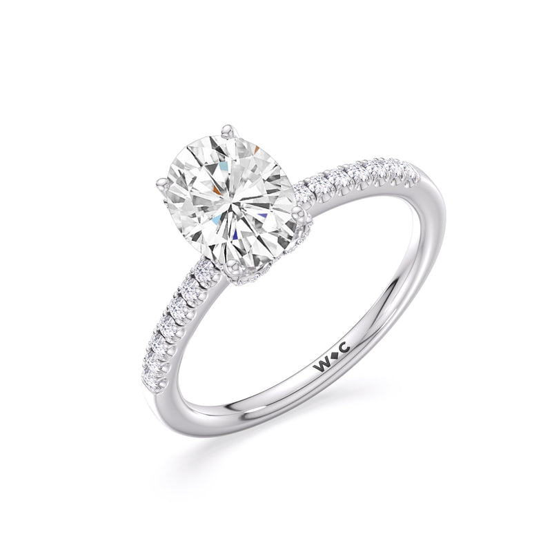 Arc Hidden Halo Engagement Ring