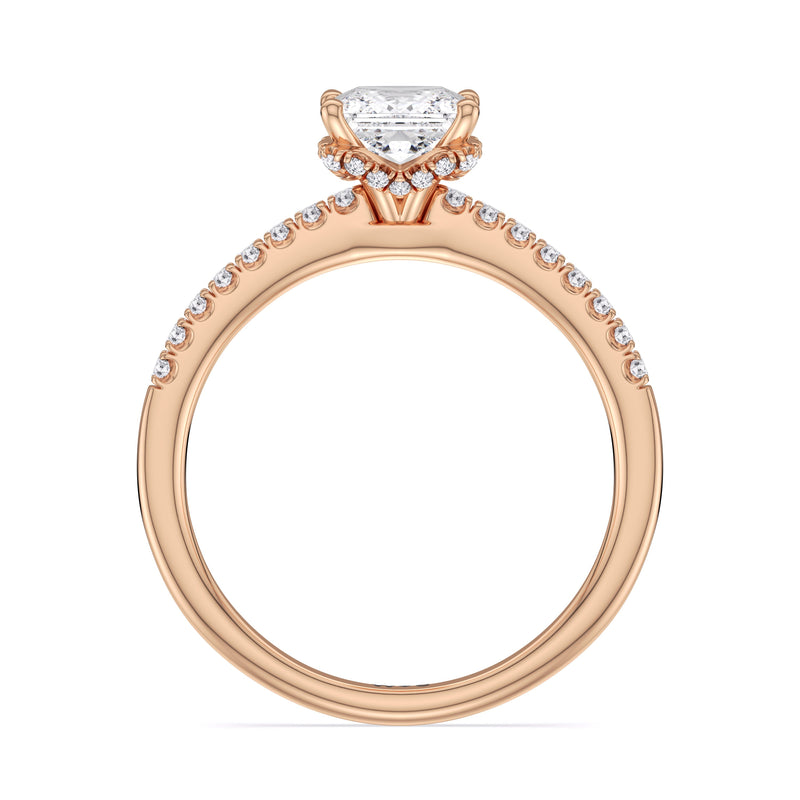 Arc Hidden Halo Engagement Ring