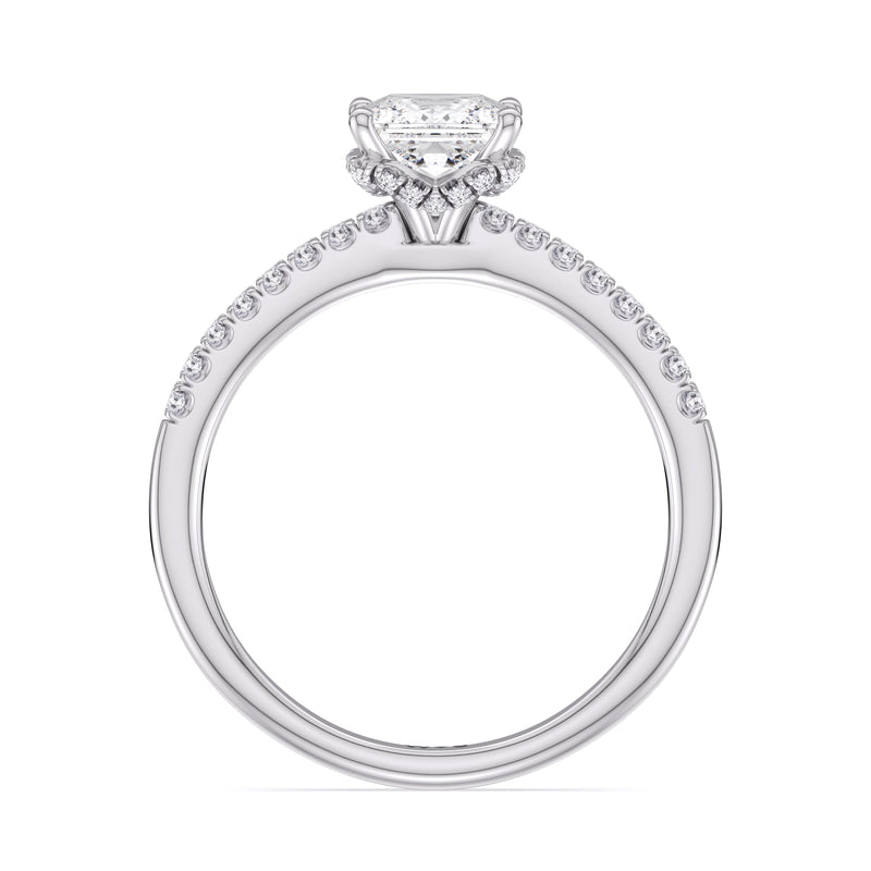 Arc Hidden Halo Engagement Ring