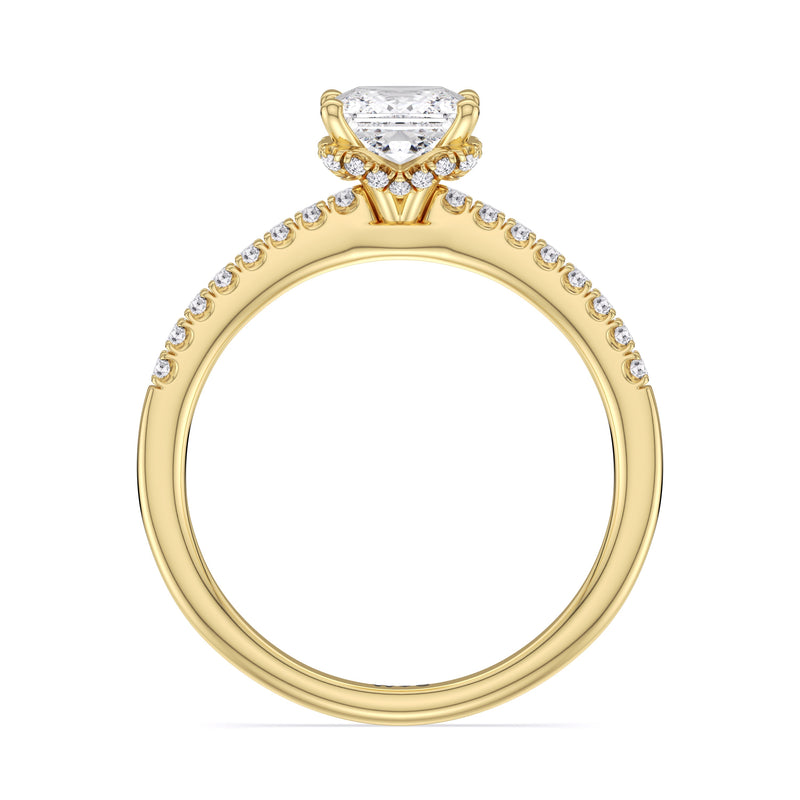 Arc Hidden Halo Engagement Ring