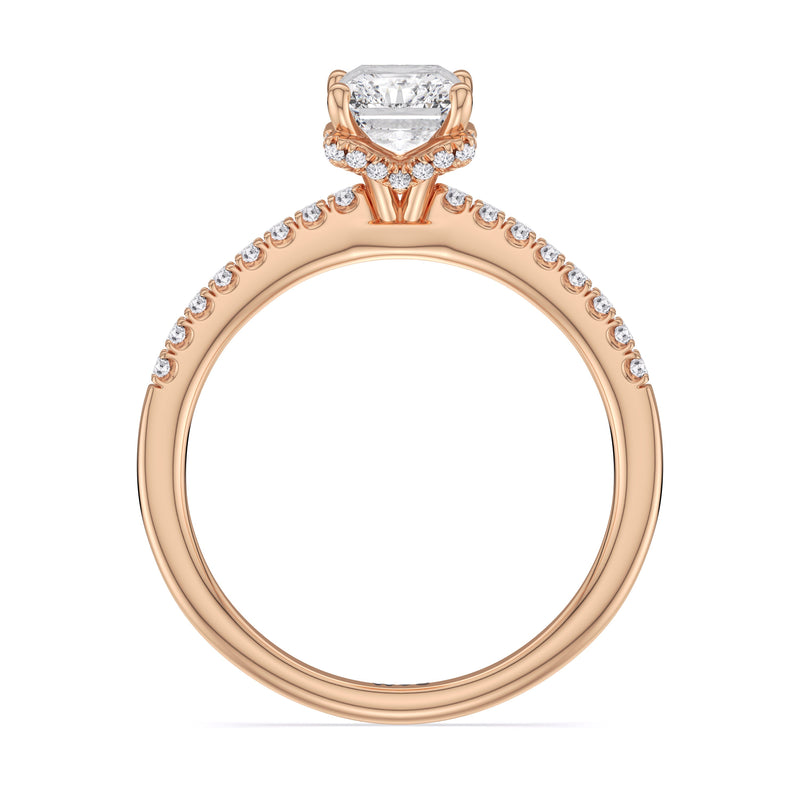 Arc Hidden Halo Engagement Ring