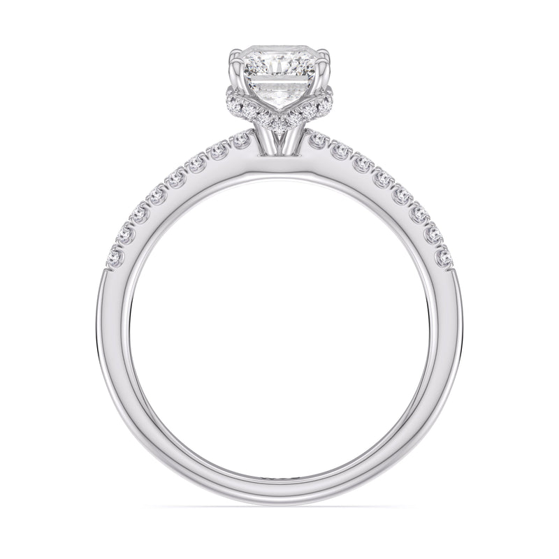 Arc Hidden Halo Engagement Ring