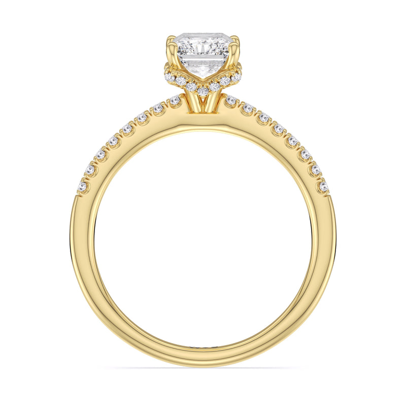 Arc Hidden Halo Engagement Ring