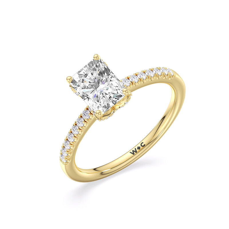 Arc Hidden Halo Engagement Ring
