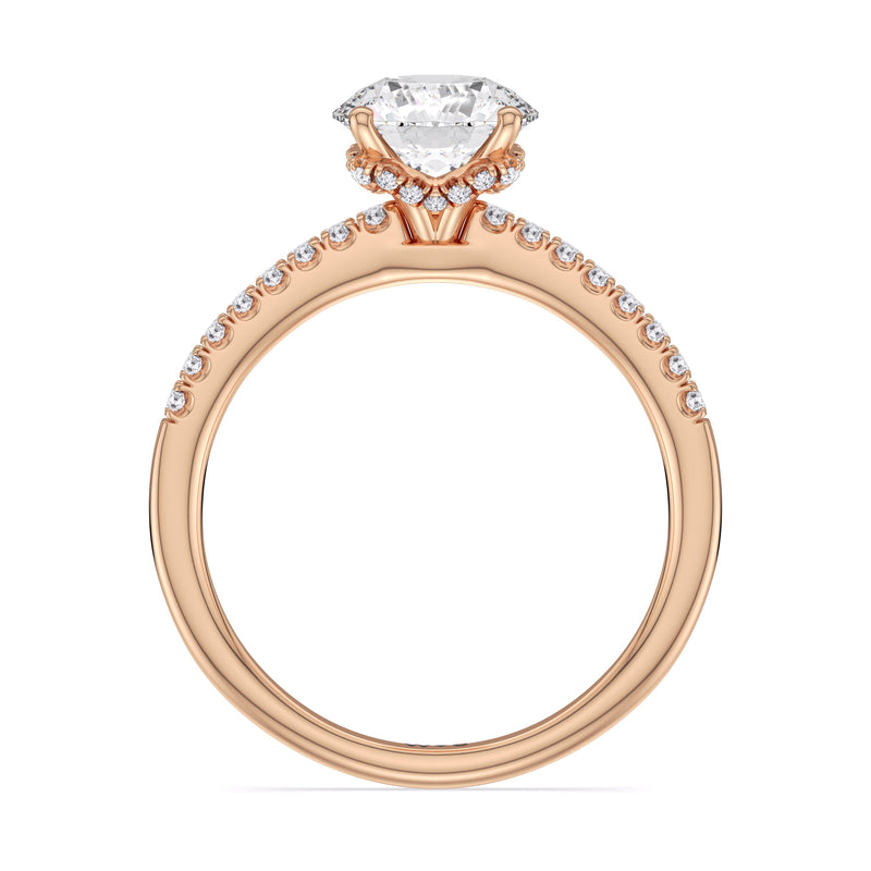 Arc Hidden Halo Engagement Ring