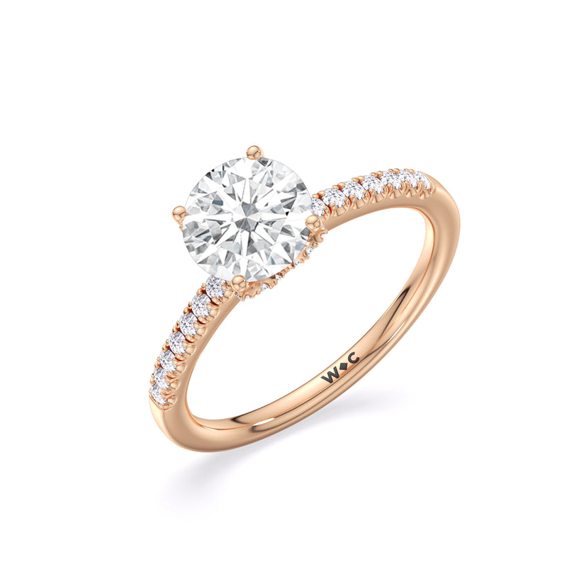 Arc Hidden Halo Engagement Ring