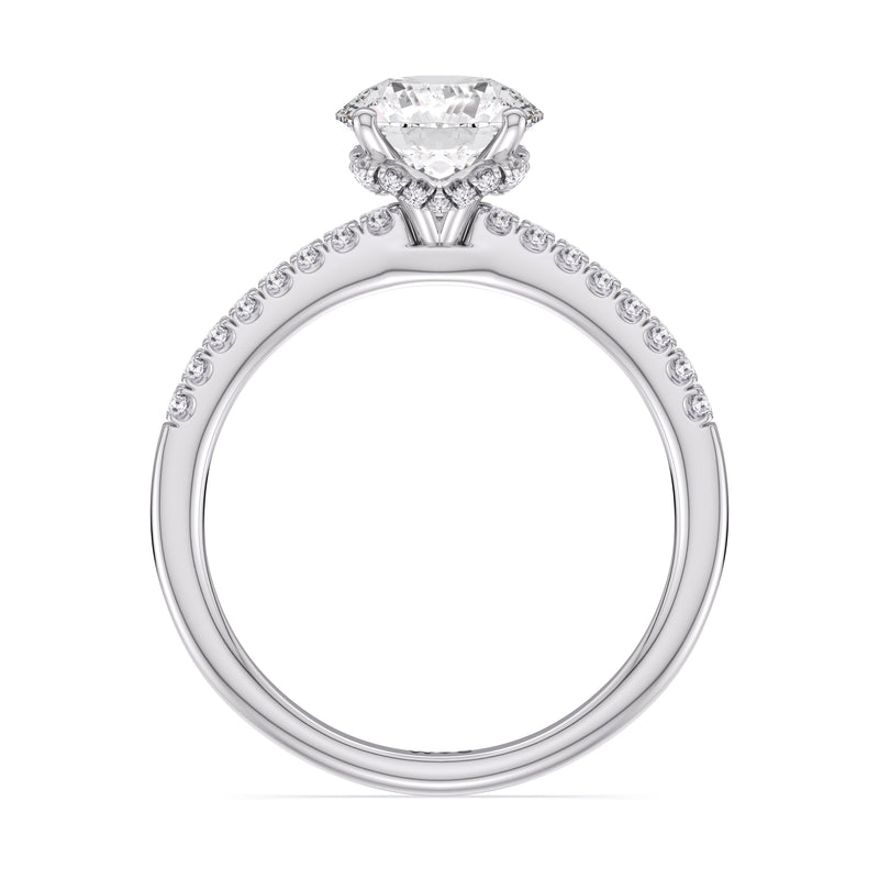 Arc Hidden Halo Engagement Ring