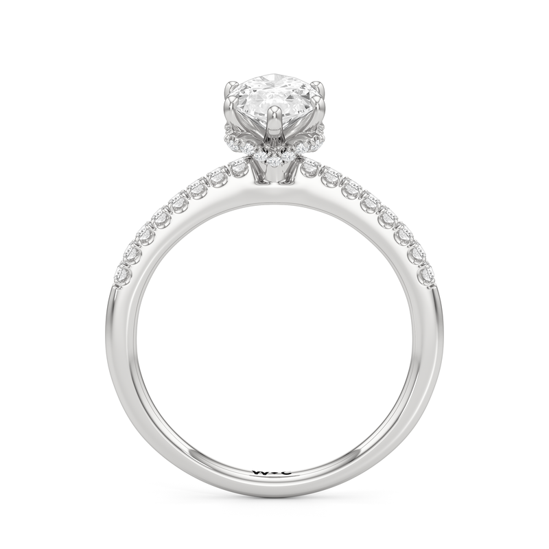 Arc Hidden Halo Engagement Ring
