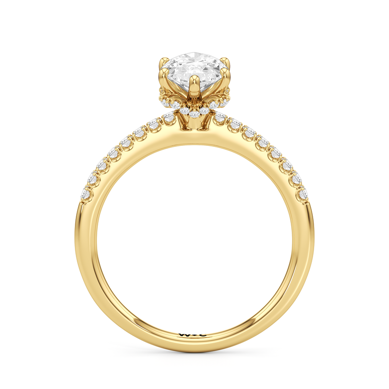 Arc Hidden Halo Engagement Ring