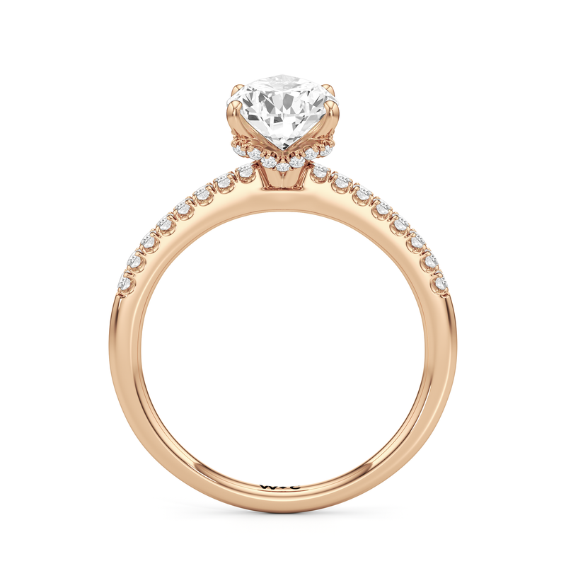 Arc Hidden Halo Engagement Ring
