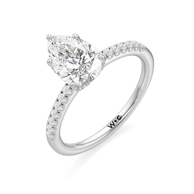Arc Hidden Halo Engagement Ring