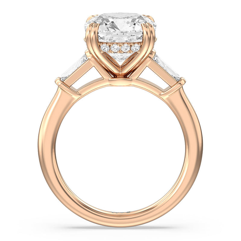 Elegance Baguette Side Stone Engagement Ring
