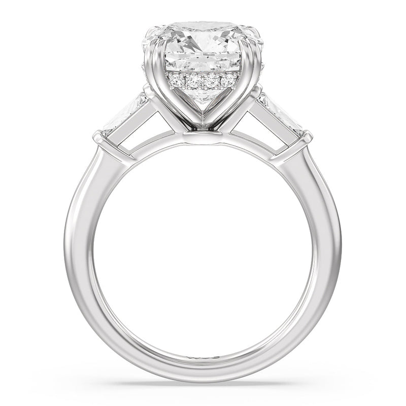 Elegance Baguette Side Stone Engagement Ring