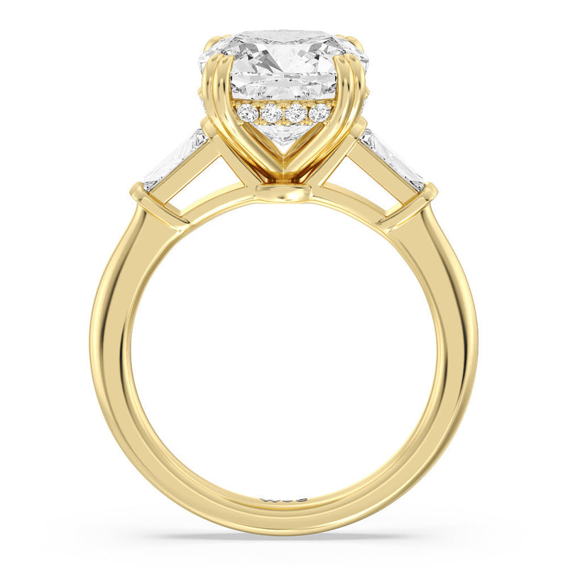 Elegance Baguette Side Stone Engagement Ring