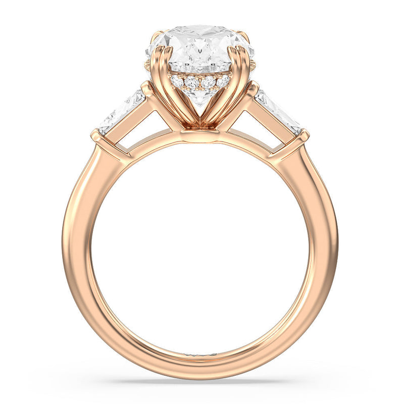 Elegance Baguette Side Stone Engagement Ring