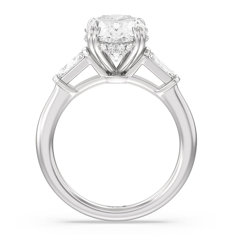 Elegance Baguette Side Stone Engagement Ring