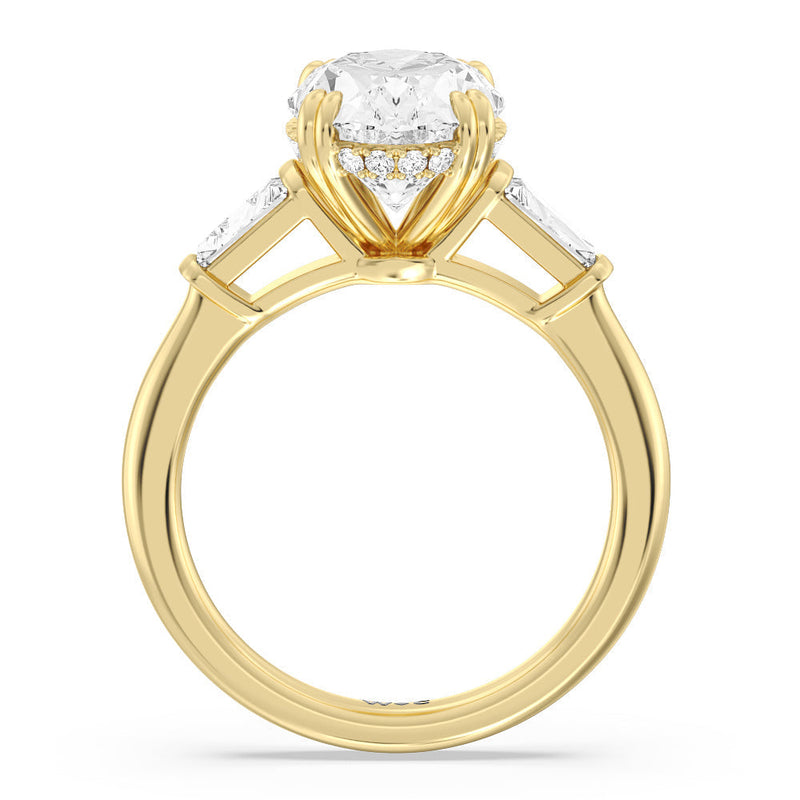 Elegance Baguette Side Stone Engagement Ring