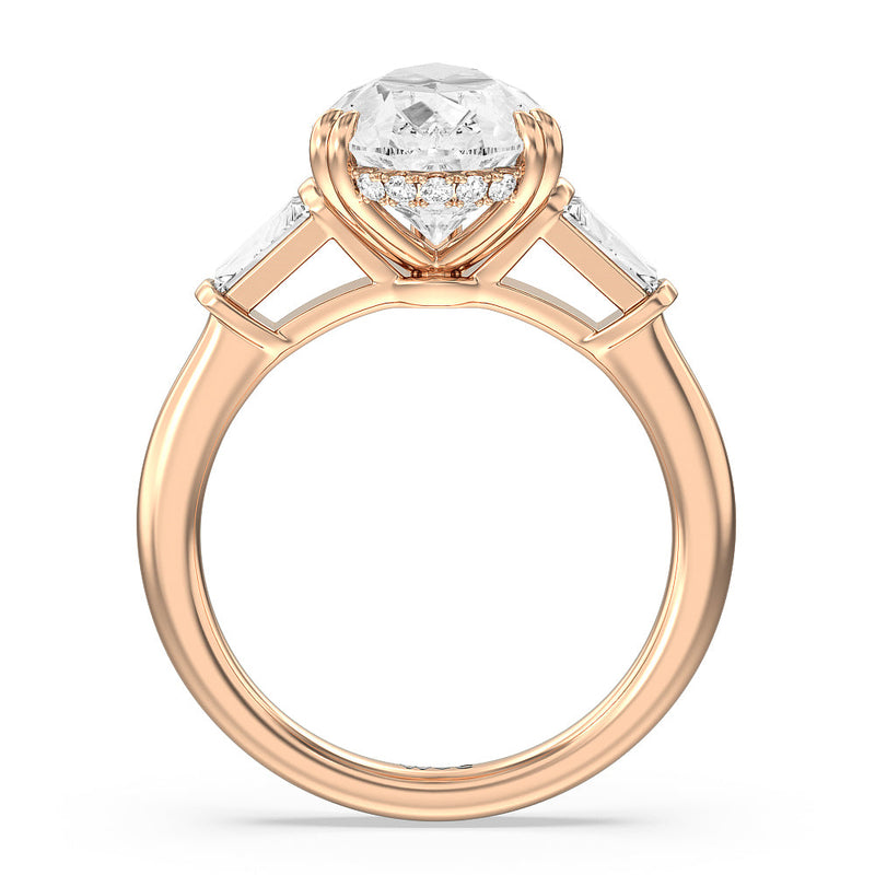 Elegance Baguette Side Stone Engagement Ring