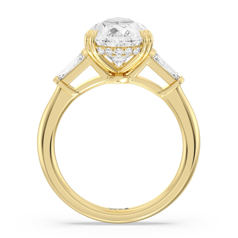 Elegance Baguette Side Stone Engagement Ring