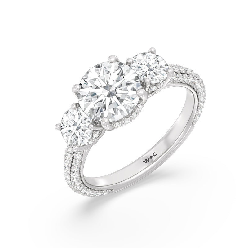 The Windsor Round Three Stone Ring