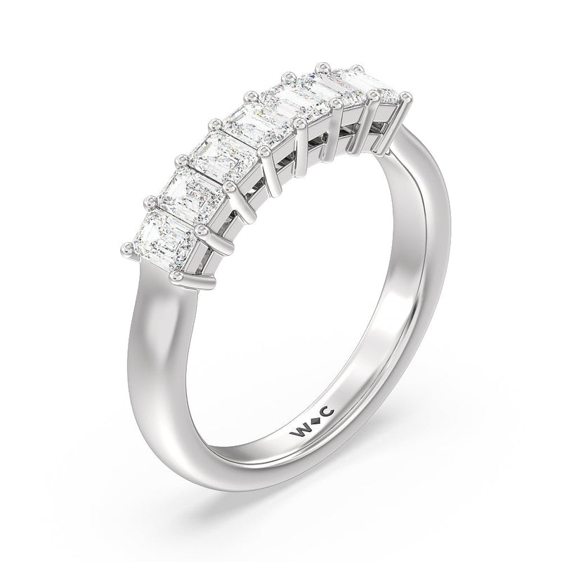 Classic Seven Stone Emerald Cut Diamond Ring (F+ SI+)