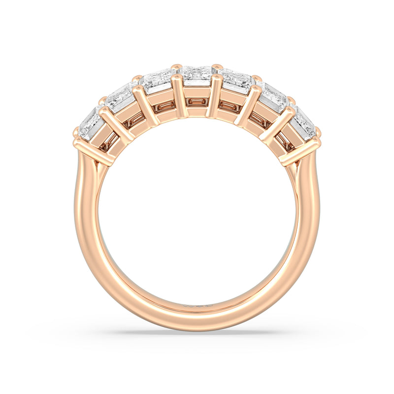 Classic Seven Stone Emerald Cut Diamond Ring (F+ SI+)