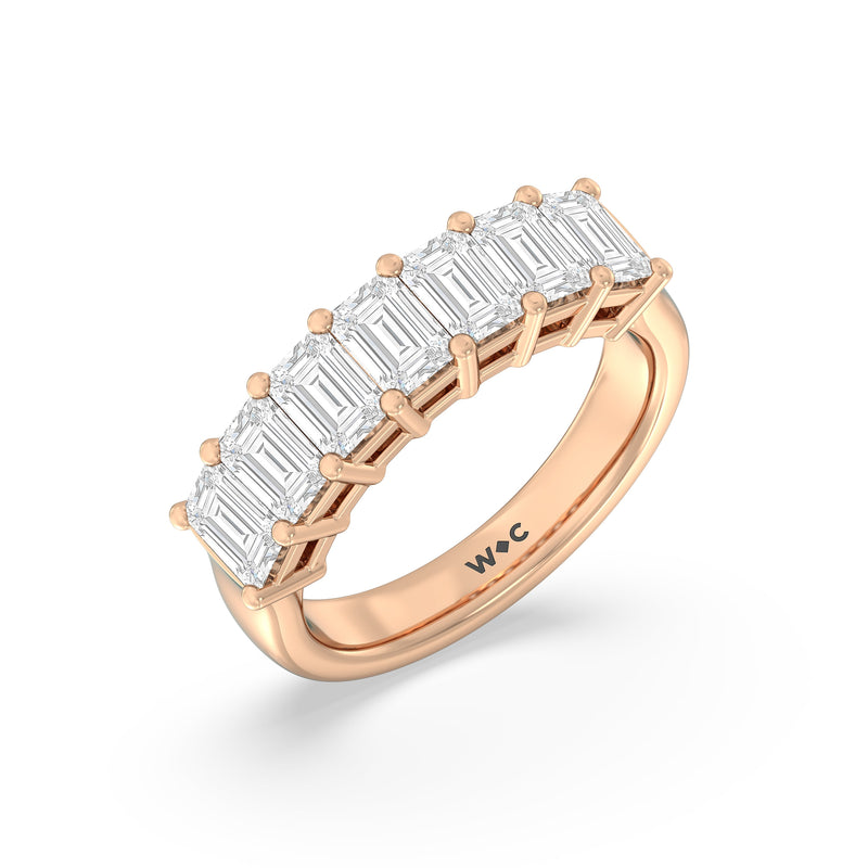 Classic Seven Stone Emerald Cut Diamond Ring (F+ SI+)
