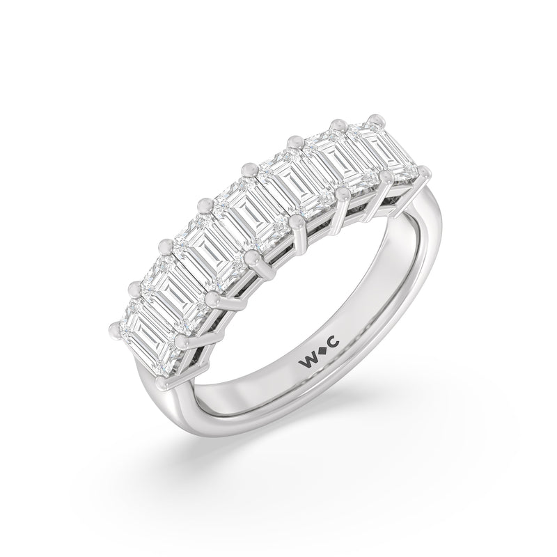 Classic Seven Stone Emerald Cut Diamond Ring (F+ SI+)