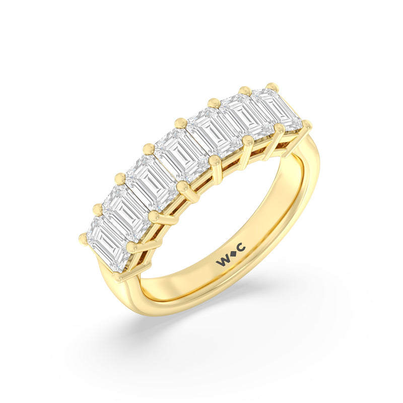 Classic Seven Stone Emerald Cut Diamond Ring (F+ SI+)