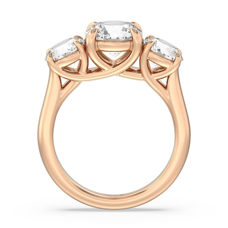 Classic Three Stone Round Brilliant Cut Diamond Ring (F+ SI+)