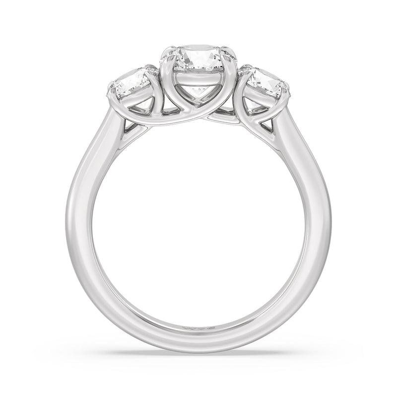 Classic Three Stone Round Brilliant Cut Diamond Ring (F+ SI+)
