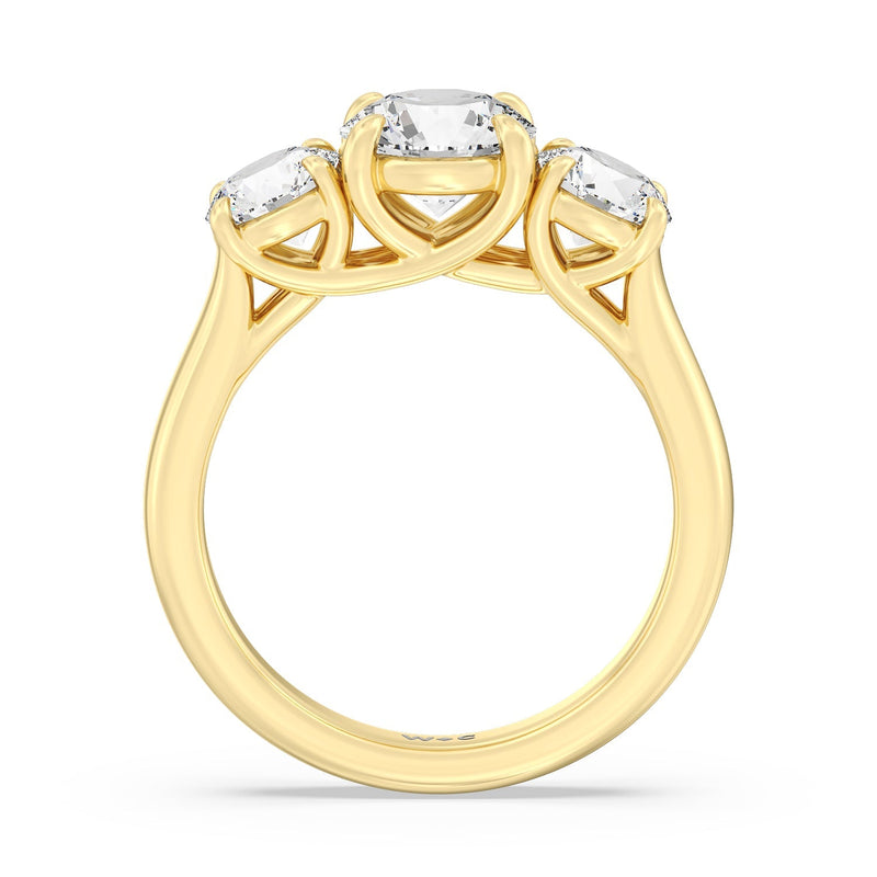 Classic Three Stone Round Brilliant Cut Diamond Ring (F+ SI+)