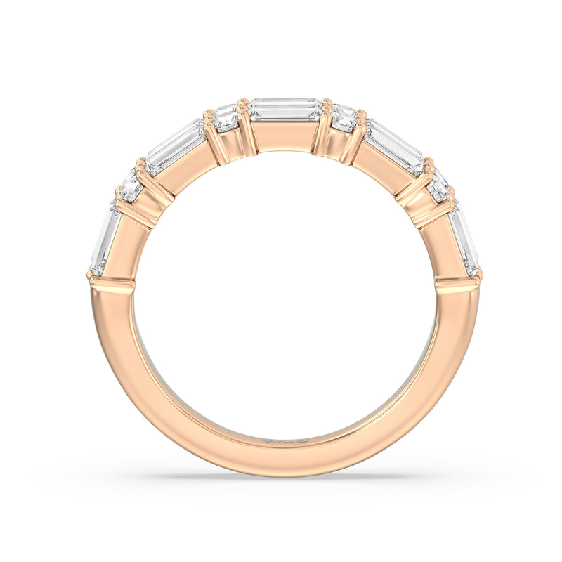Alternating Two Row Baguette and Round Anniversary Band (F/G SI+)