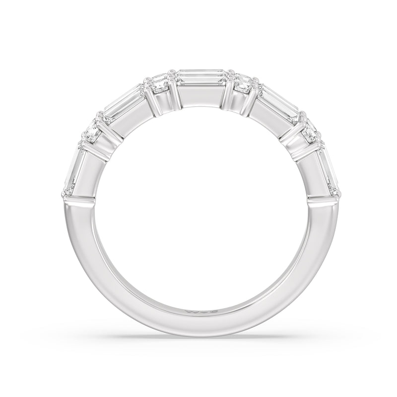 Alternating Two Row Baguette and Round Anniversary Band (F/G SI+)