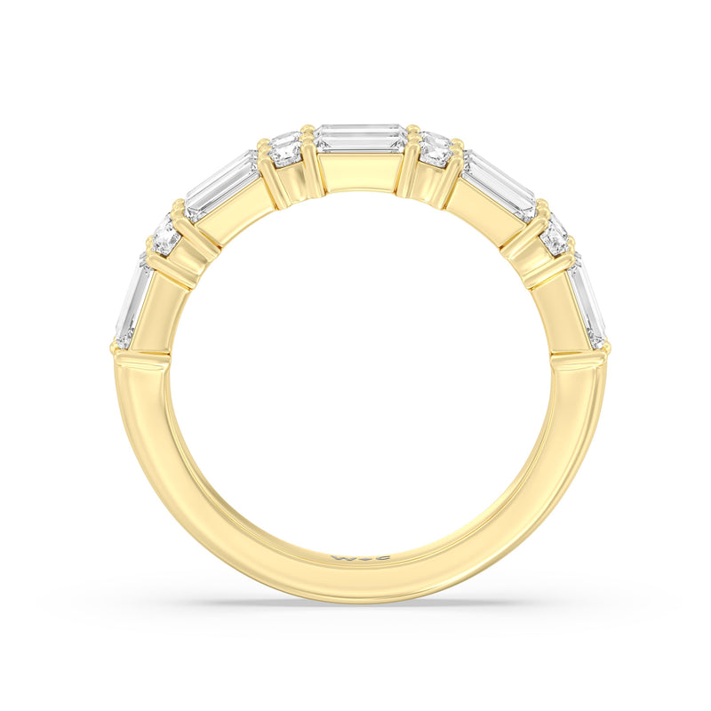 Alternating Two Row Baguette and Round Anniversary Band (F/G SI+)