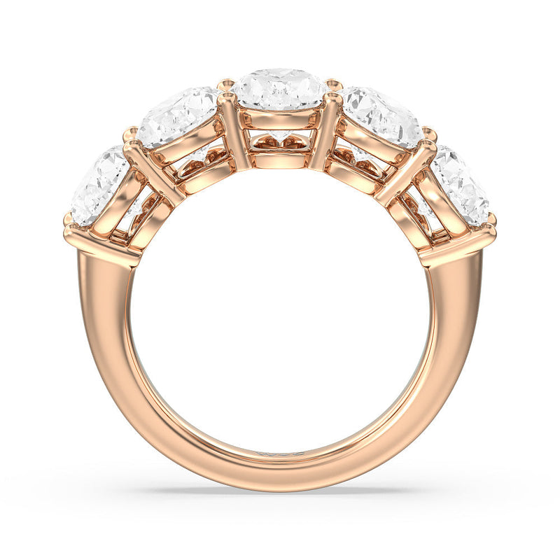 Classic Five Stone Oval Diamond Anniversary Ring (F+ SI+)