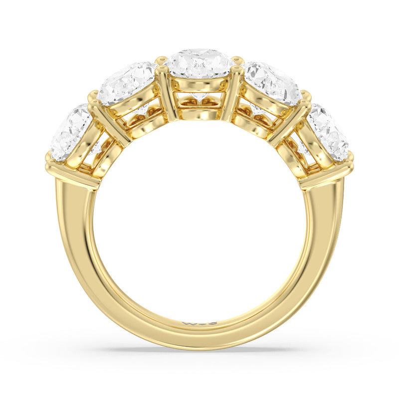 Classic Five Stone Oval Diamond Anniversary Ring (F+ SI+)