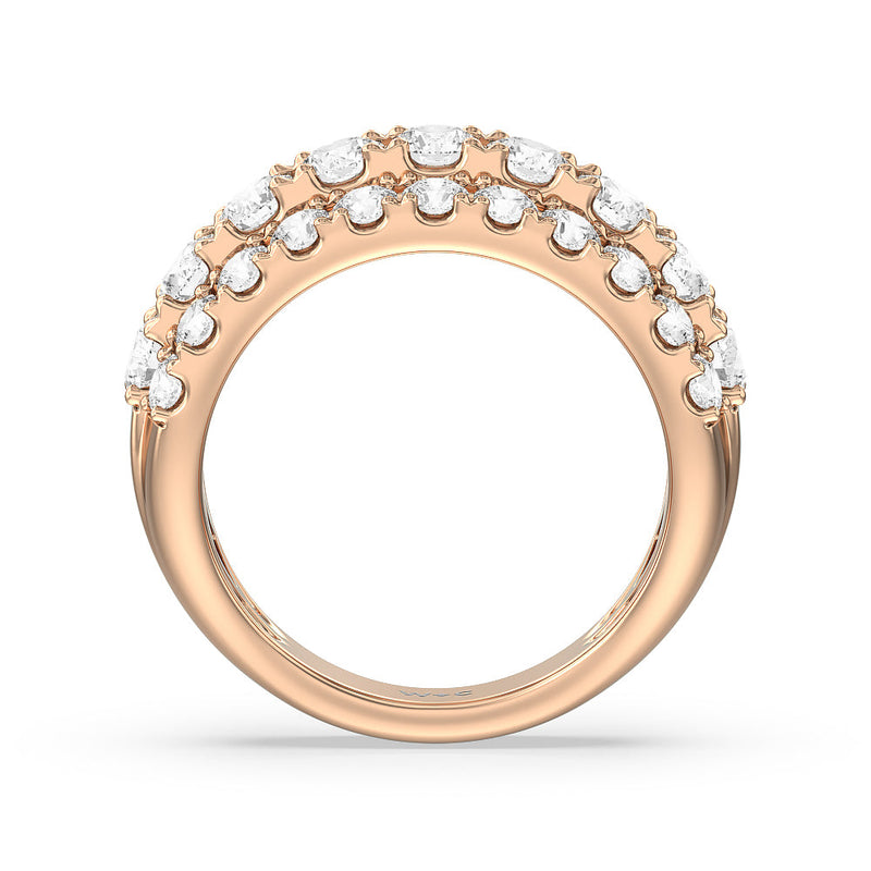 Classic Three Row Modulated Diamond Anniversary Ring (F+ SI+)