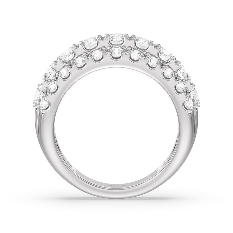 Classic Three Row Modulated Diamond Anniversary Ring (F+ SI+)