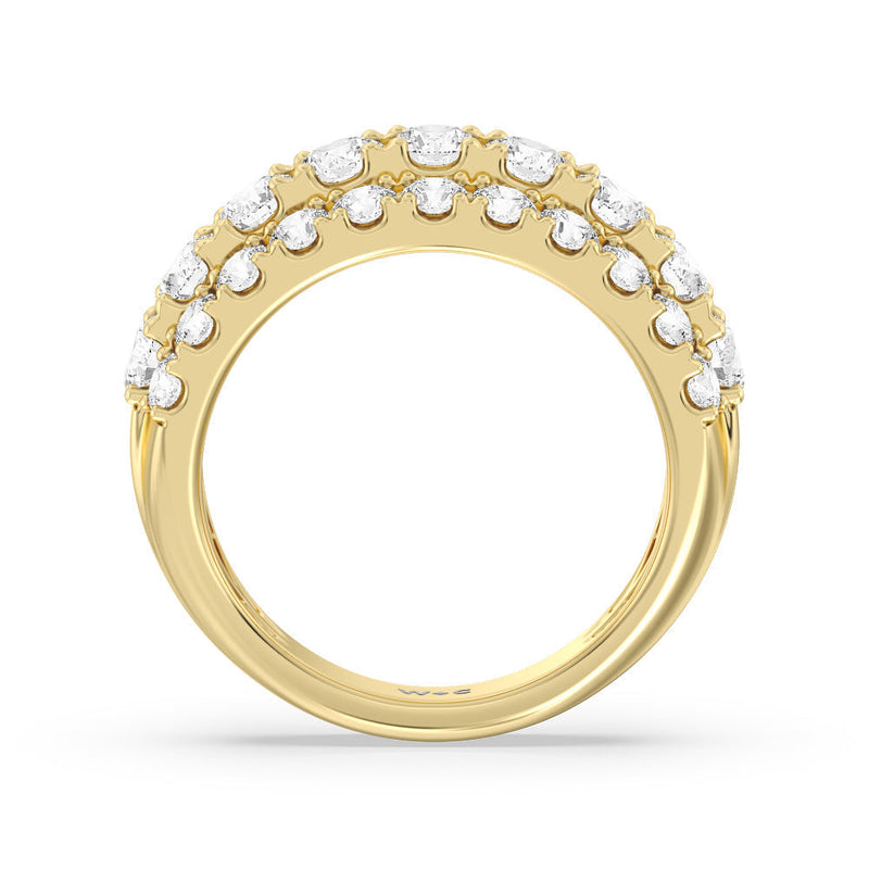 Classic Three Row Modulated Diamond Anniversary Ring (F+ SI+)