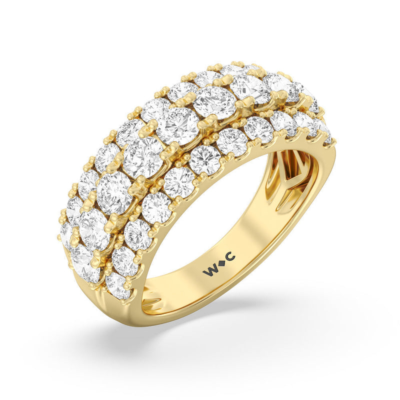 Classic Three Row Modulated Diamond Anniversary Ring (F+ SI+)